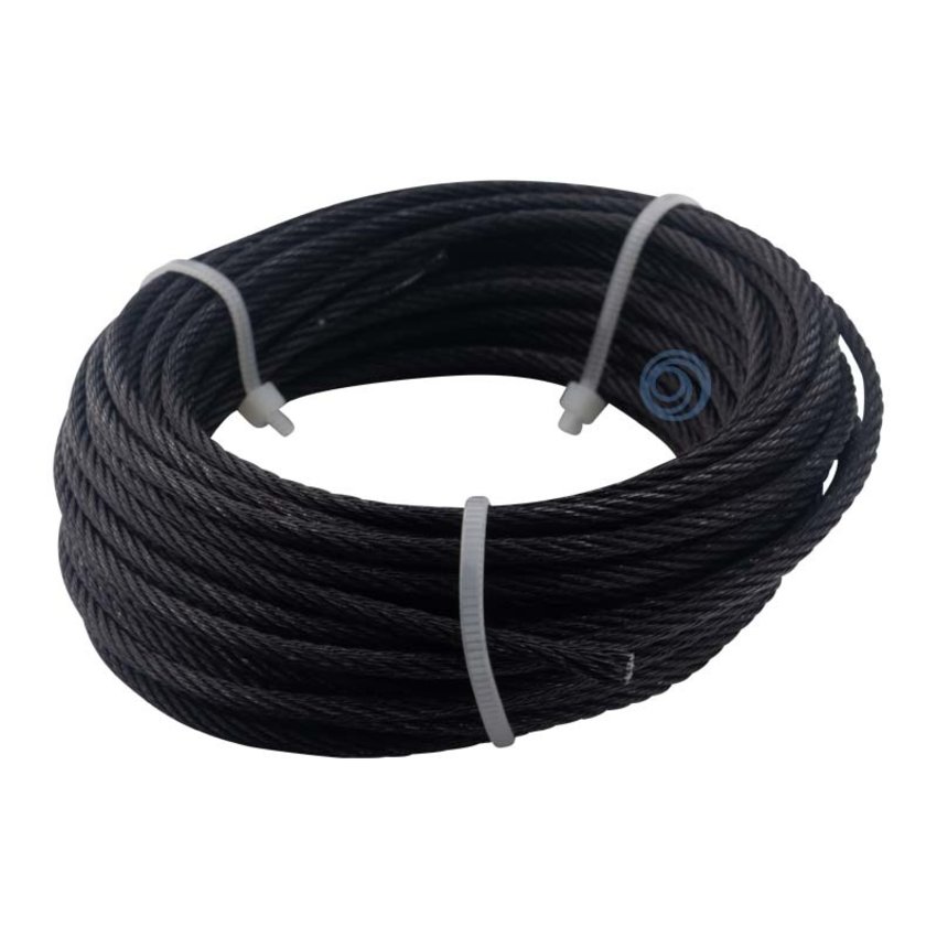 Stahlseil 3 mm, 10 Meter gebündelt, schwarz