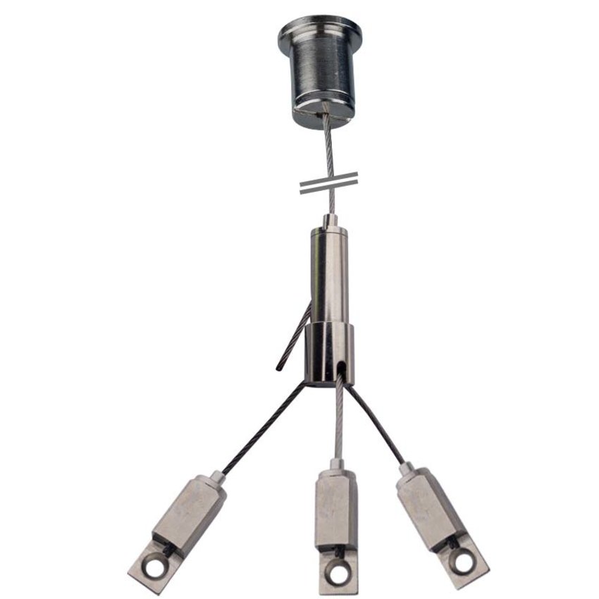 3-Point Suspension System with Adjustable Grippers for Displays, Signage, Lighting and Acoustic Panels