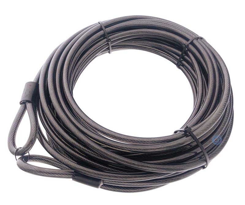 Staalkabel 20 meter met lussen extra lange kabel - Staalkabelstunter