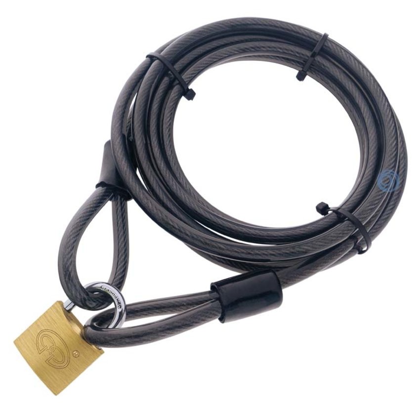 3 Meter Patio Security Cable with Padlock - PVC Coated Steel Cable for Garden Furniture, BBQ, Bicycles and Patio Security