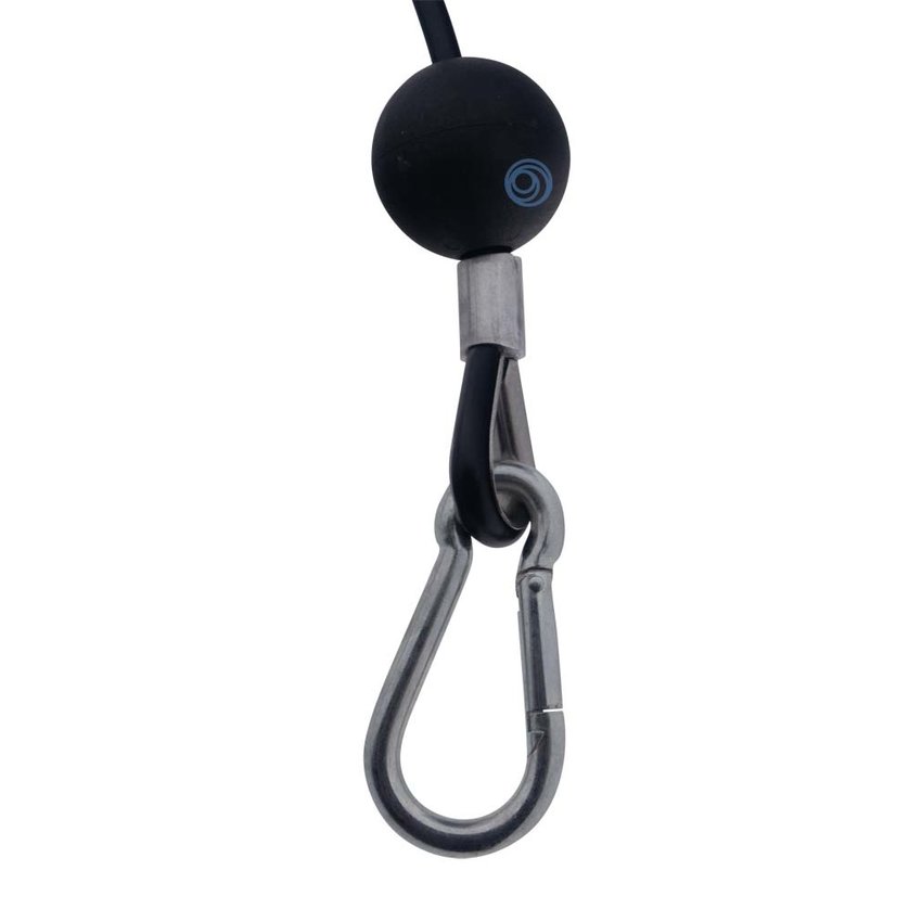 Fitness Steel cable 4/6mm with M8 thread and carabiner with buffer stop