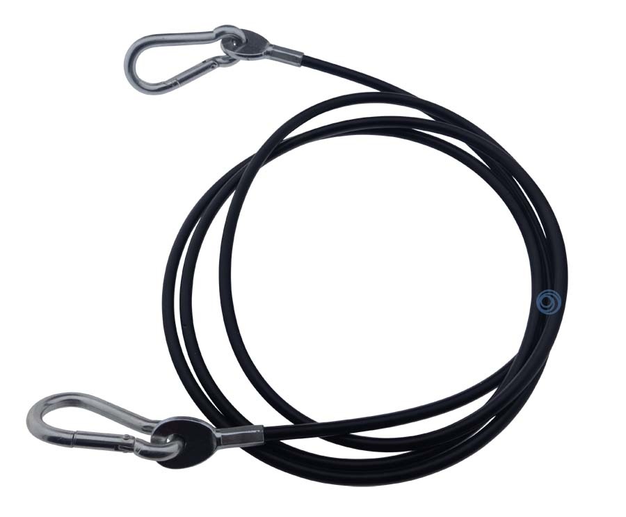 Spanrubber 1500 mm met karabijnhaak verzinkt