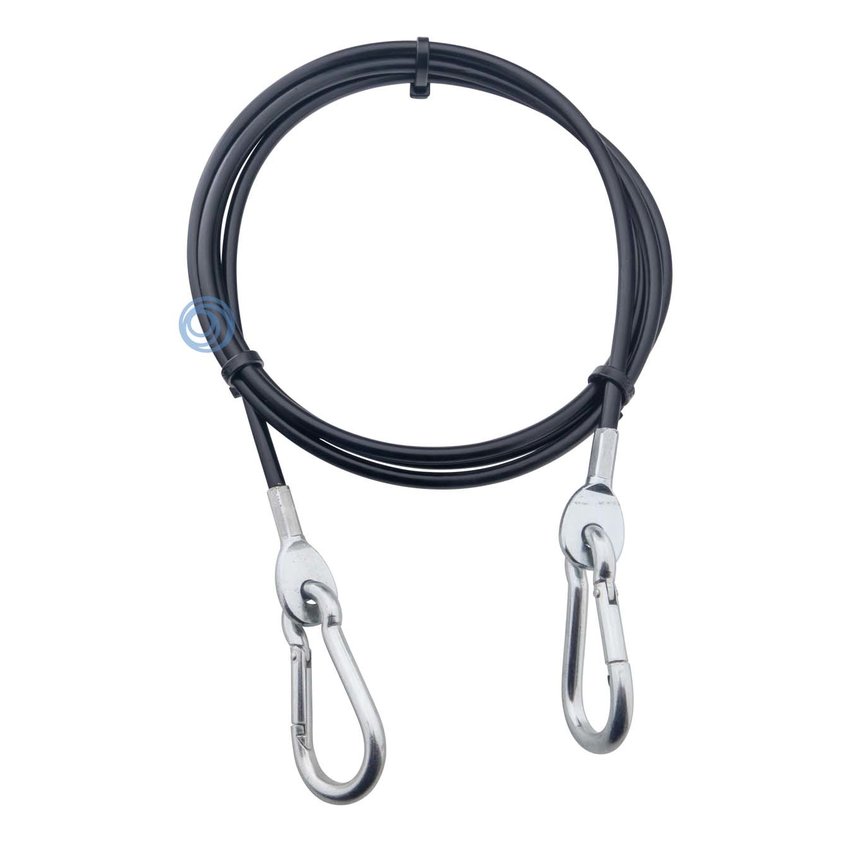 Fitness Steel cable 4/6mm black with pull eye and snap hooks 7x70