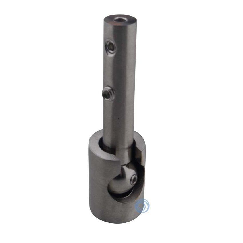 Steel cable ball joint for diagonal mounting for 3 and 4 mm