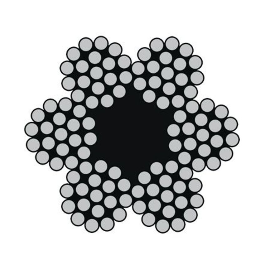 Extra flexible wire rope reel 25 meters 3mm