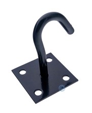 Fixman Eye plate with hook Black 50x50mm Square Chain plate