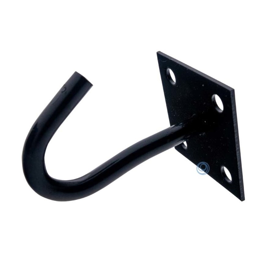 Fixman Eye plate with hook Black 50x50mm Square Chain plate