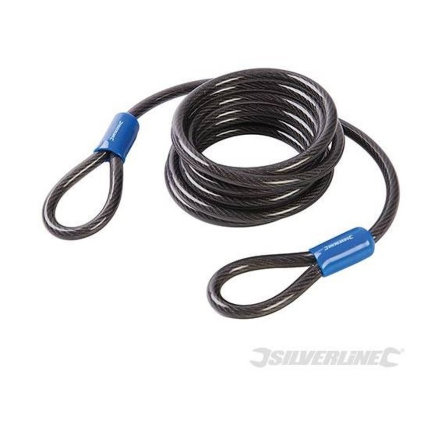 Security cable with loops equipped with insulated crimping clamps - 2.5m x 8mm