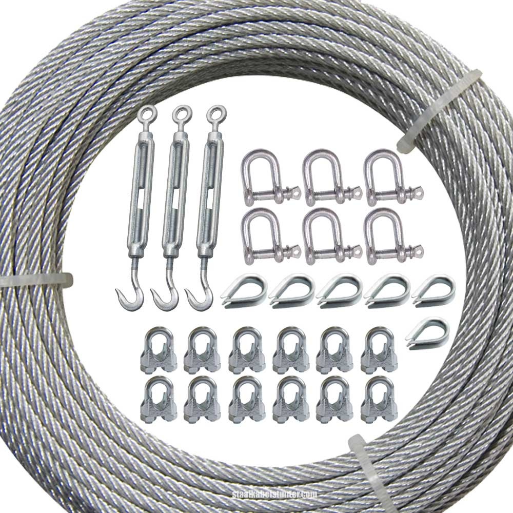 Guy wire kit galvanisd for Sale - Wire rope stunter