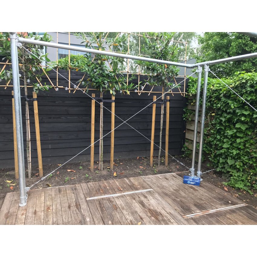 Transmission tower or smoke stack drain tether with steel cable 5mm galvanised - guy line-