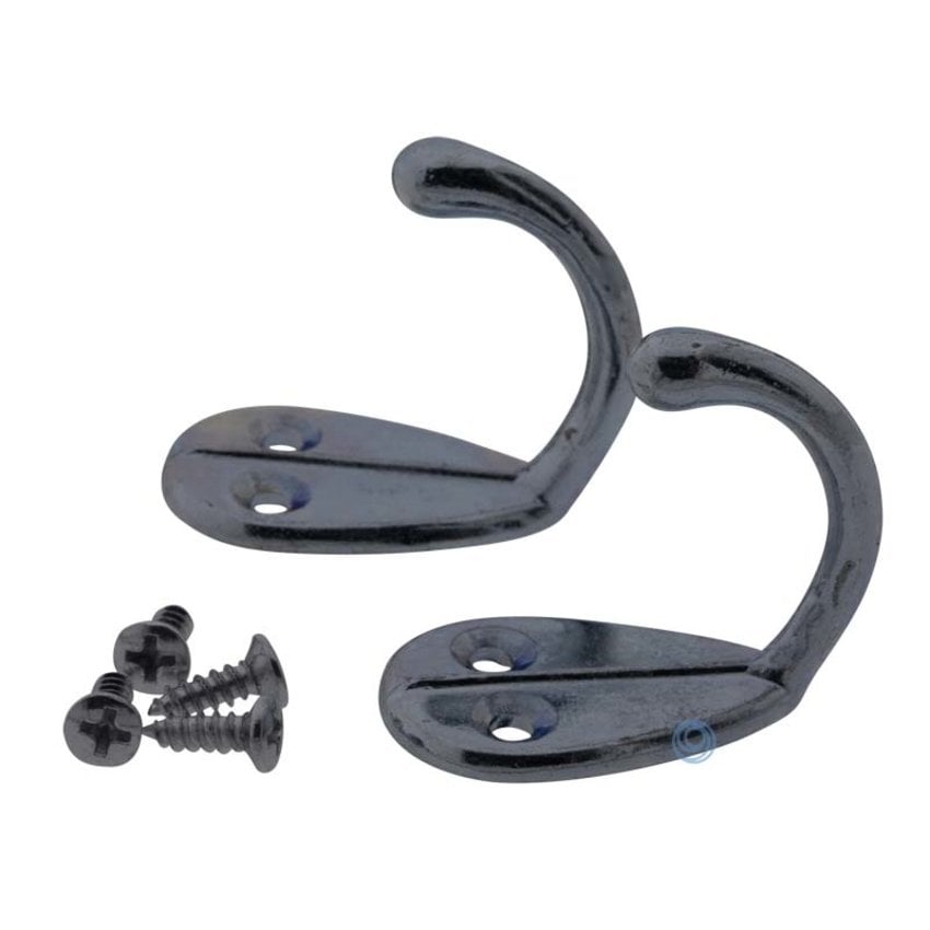 Coat hook single - Double Hole - 2 pieces