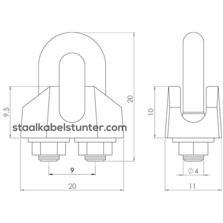 Wire Rope Clips for Wire Rope 3mm - din741