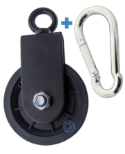 360° drehbare Umlenkrolle, inklusive Karabinerhaken