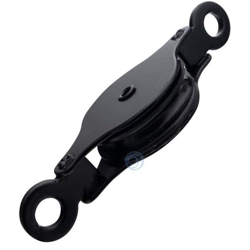 Pulley 50mm black with 2 eyes