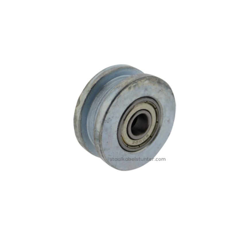 Stalen Wheel or sheave with square groove bearing - 45mm