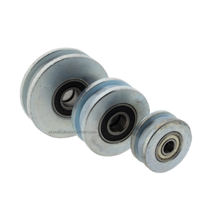 Stalen Wheel or sheave with square groove bearing - 45mm