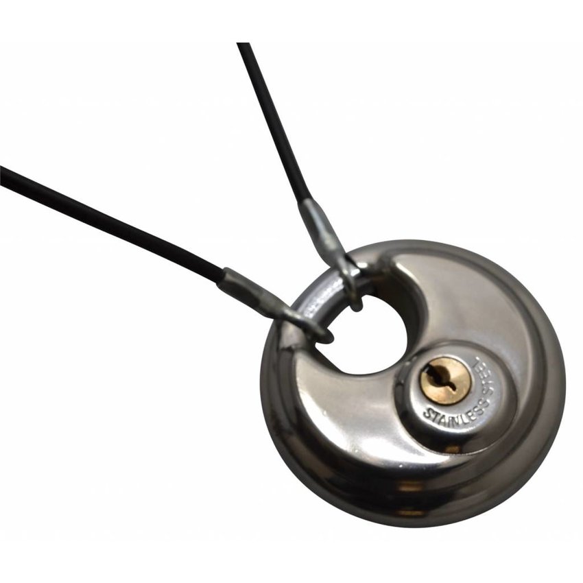 Veiligheidskabel 20cm met ogen zwart