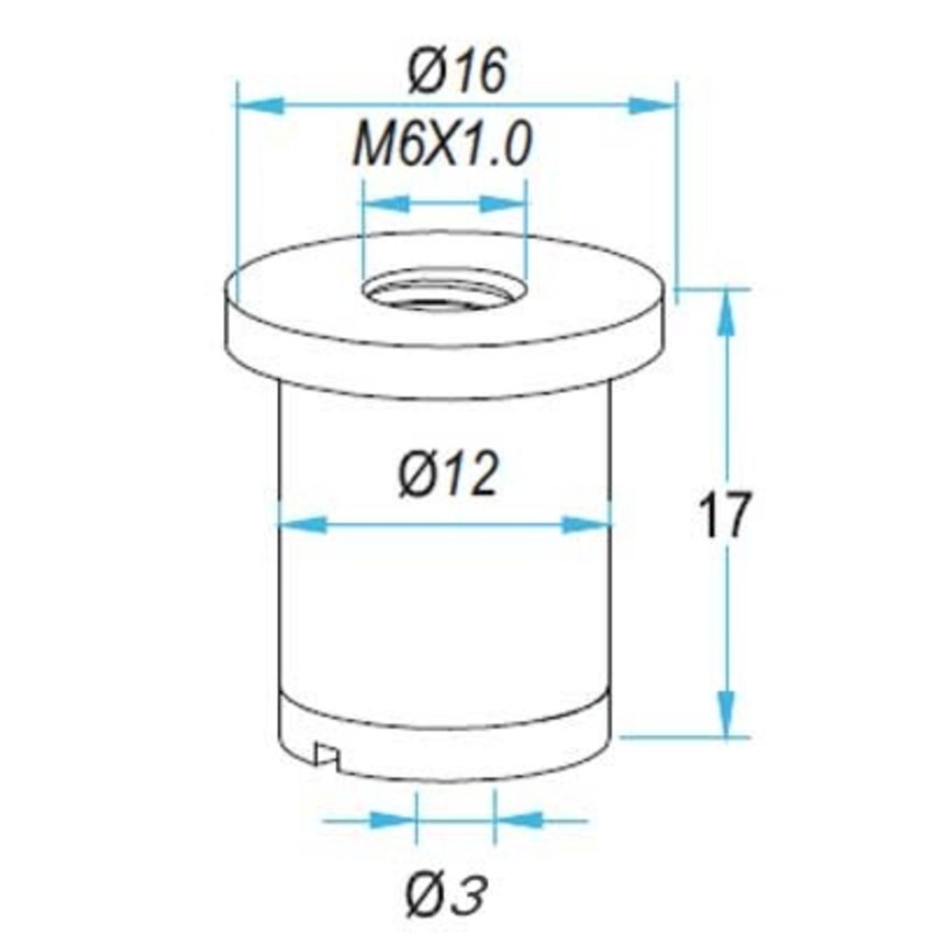 Black ceiling mount for steel cable 3mm