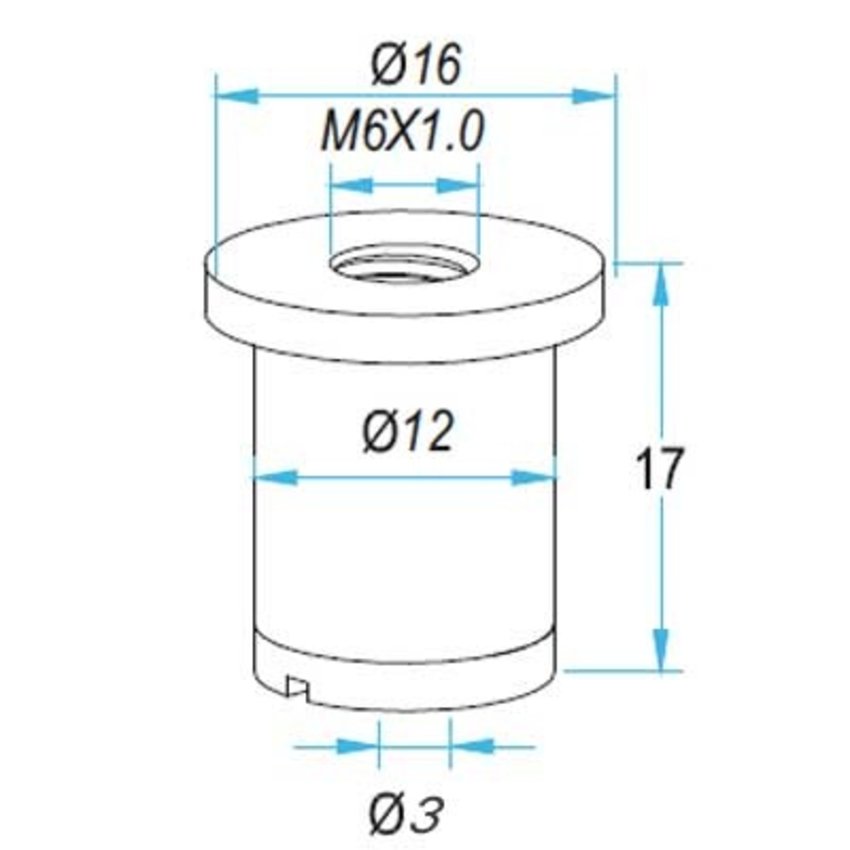 Black ceiling mount for steel cable 3mm