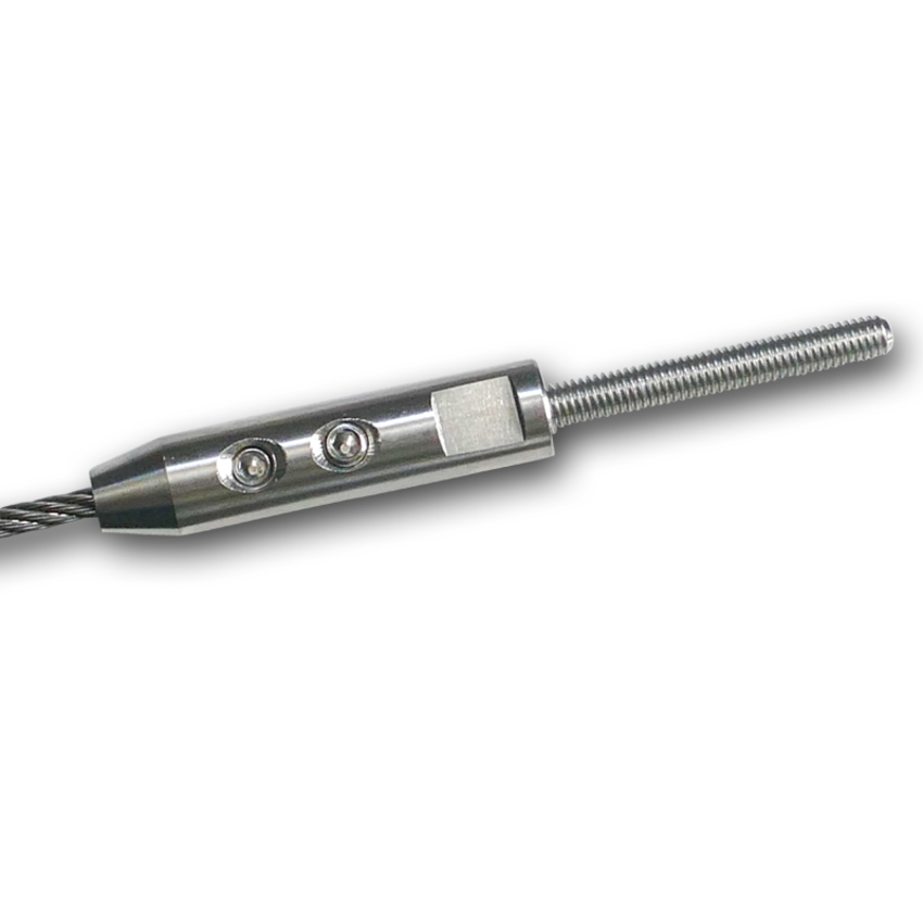 Stainless Stud  Tensioner Terminal  right with hex