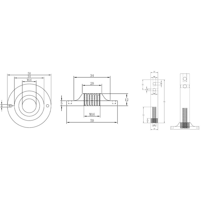 Steel wire rope center support - Curtain support for steel wire rope