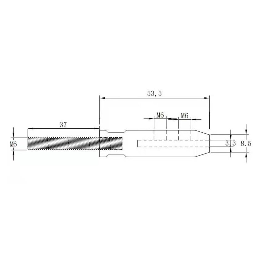 Edelstahl Kabelspanner Stud Terminals Rechts mit imbus