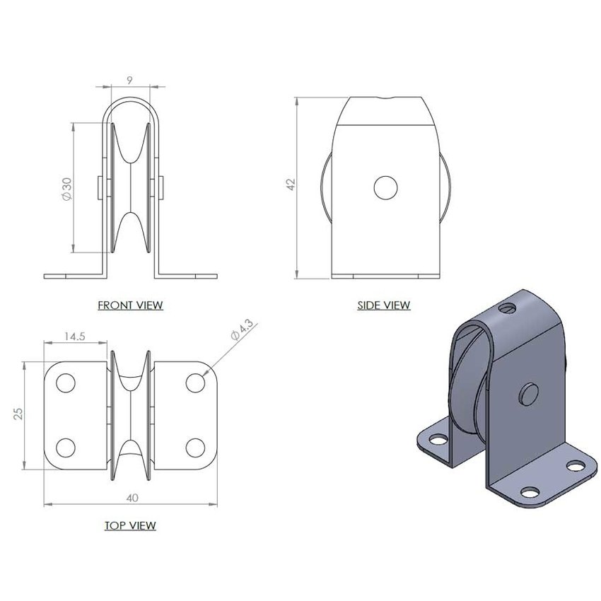Stainless steel head pulley