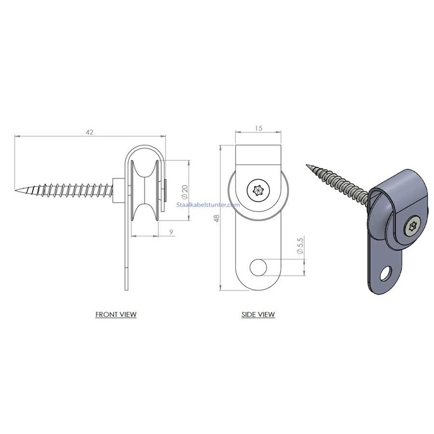 Stainless steel pulley with lip