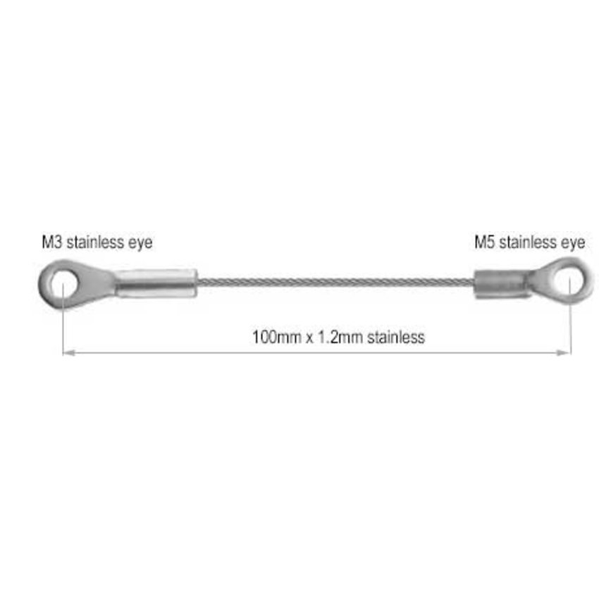 Wire Rope on both sides fitted with cable connector-oogje for  m3 - 120mm