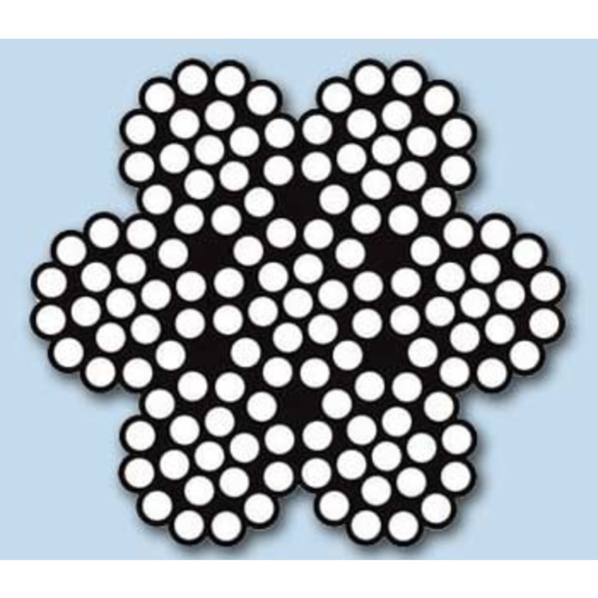 Fitness PA-12 ummanteltes verzinktes Drahtseil 6mm 100 meter Schwarz