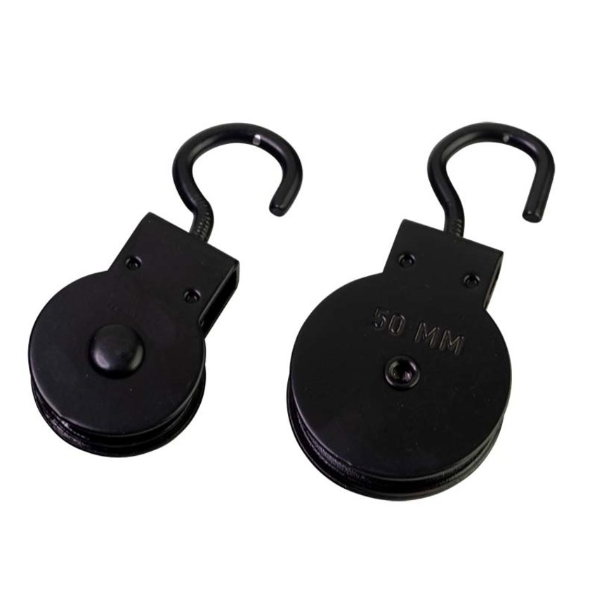 Pulley with hook 25mm black