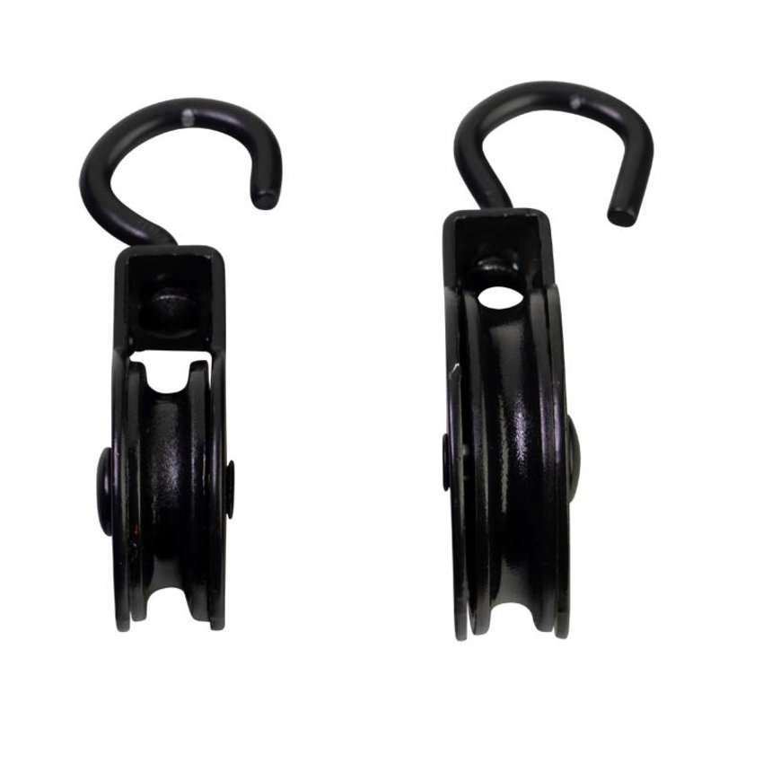 Pulley with hook 25mm black