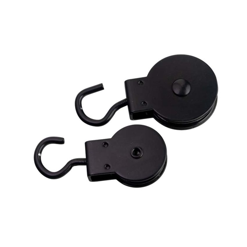 Pulley with hook 25mm black