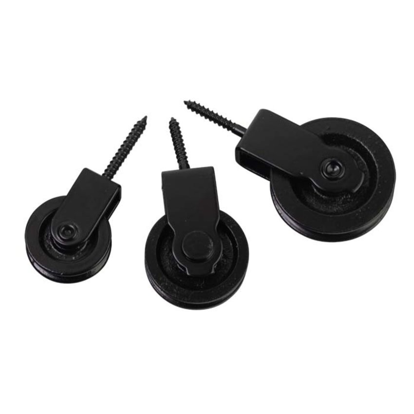 Zwarte Schroefkatrol met Gietijzeren wiel