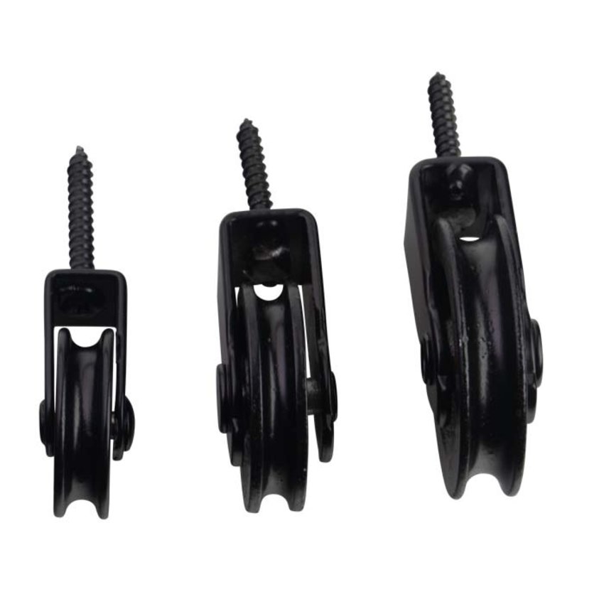 Screw pulley with cast iron wheel black