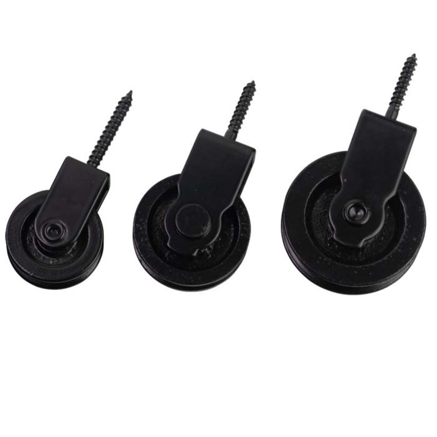 Zwarte Schroefkatrol met Gietijzeren wiel