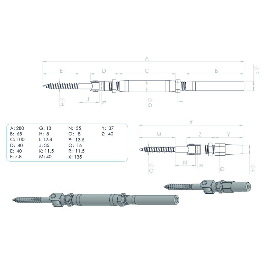 Stahlkabel Balustradekit 5mm - Persterminal  + Kabel