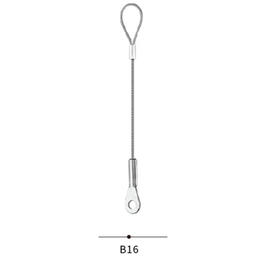 2x 50mm Galvanised Steel Hook on Face Plate Wire Rope Lashing