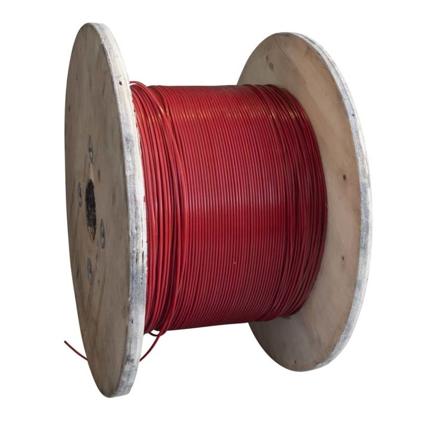 Steel cable 2/3mm red 1000m plasticised Mega roll