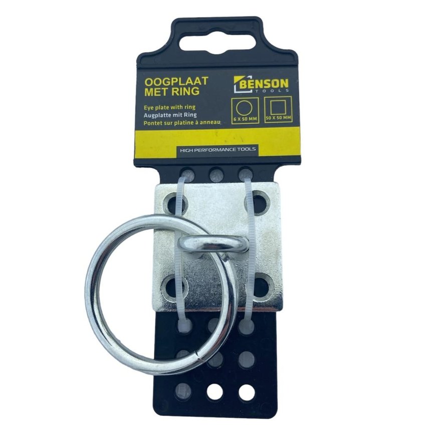 Galvanised Eye Plate Square With Ring 6mm