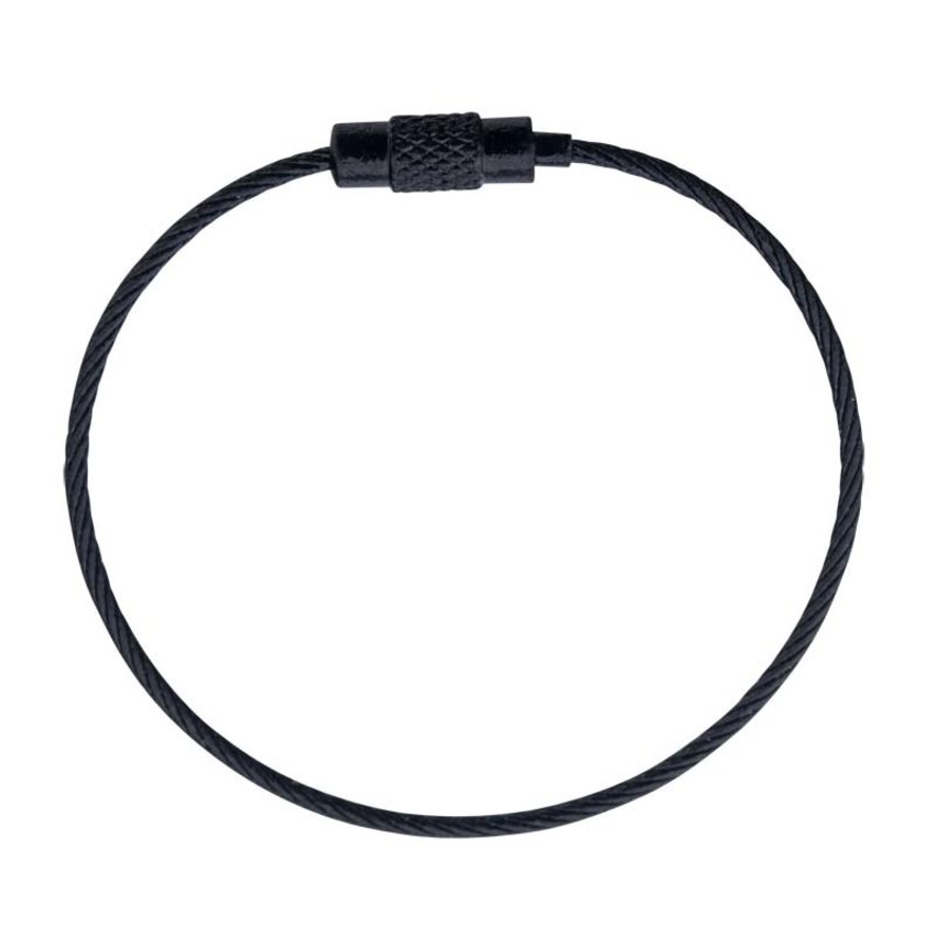 Black Stainless Wire Rope 150 mm 'bracelet' steel wire key ring