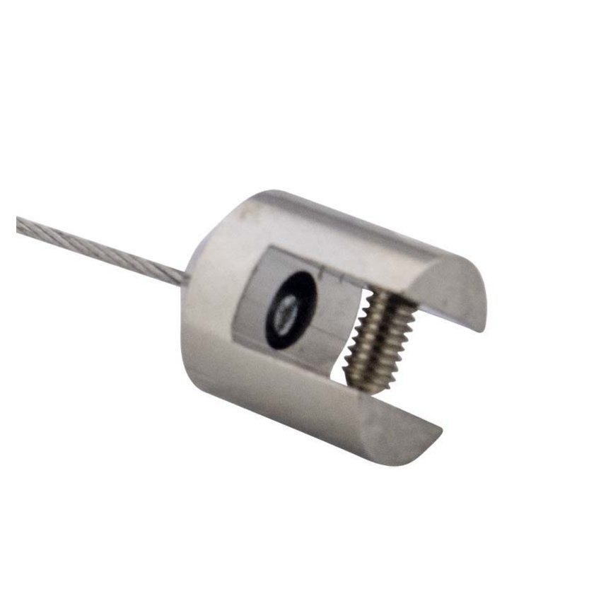 Plexiglas Aufhängesystem mit Buchsenbefestigung für 1,5 mm Stahlseil