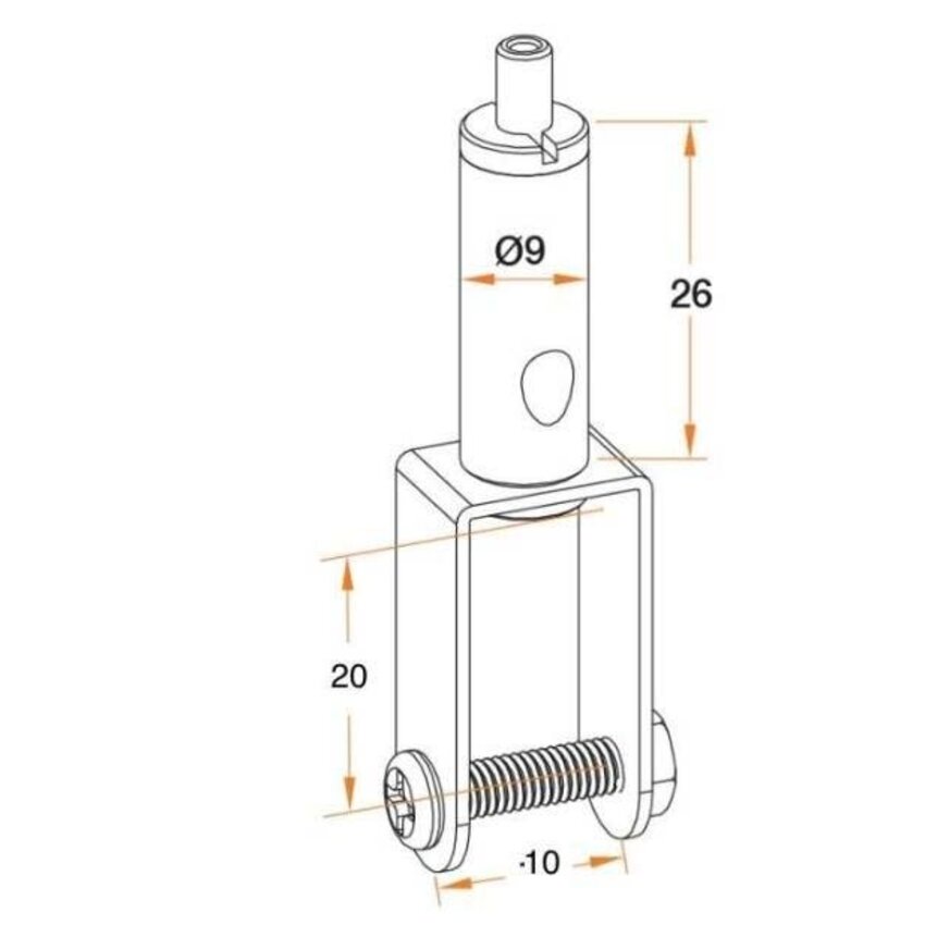 Cable grip suspension system Trapeze 10mm with side exit