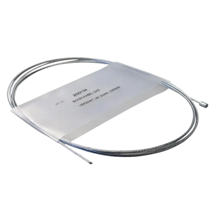 Binnenkabel verzinkt gas Ø1.25mm met 1 nippel Ø3x4mm L=2.250mm        