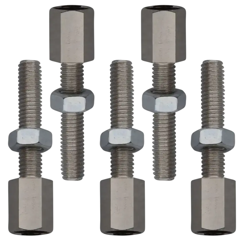 M5 brass set screw with 1 nut per 5 pieces in grip seal bag