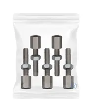 M5 brass set screw with 1 nut per 5 pieces in grip seal bag