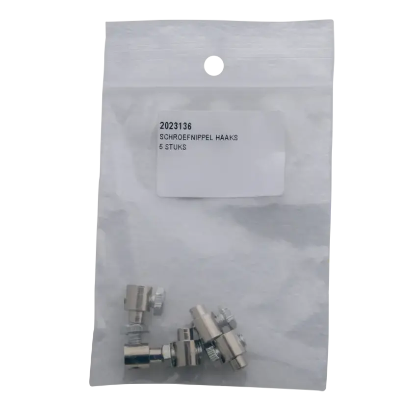 Screw nipple at right angle per 5 pieces in grip seal bag