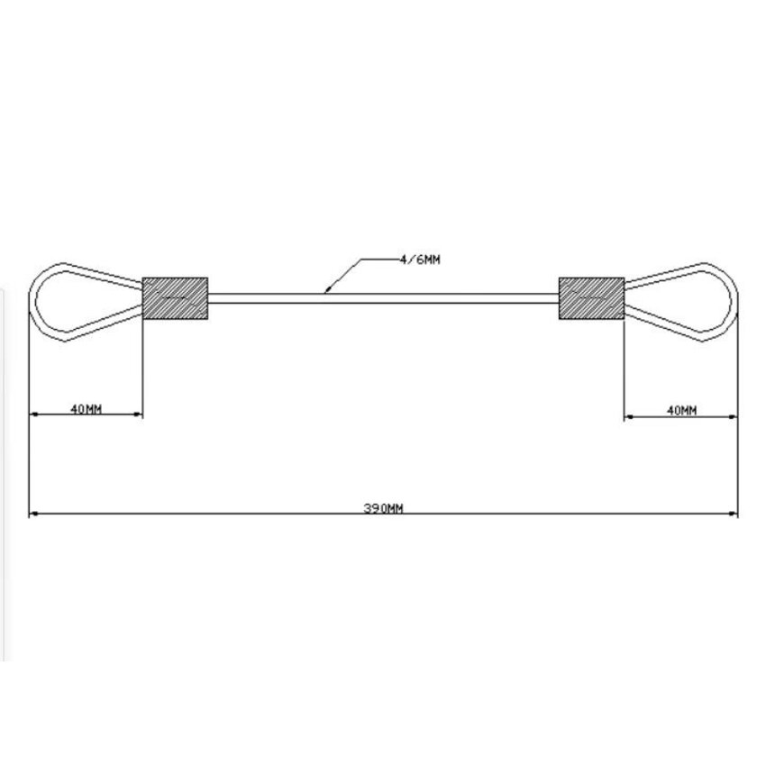 black Wire Rope with loops and Heatshrink tube