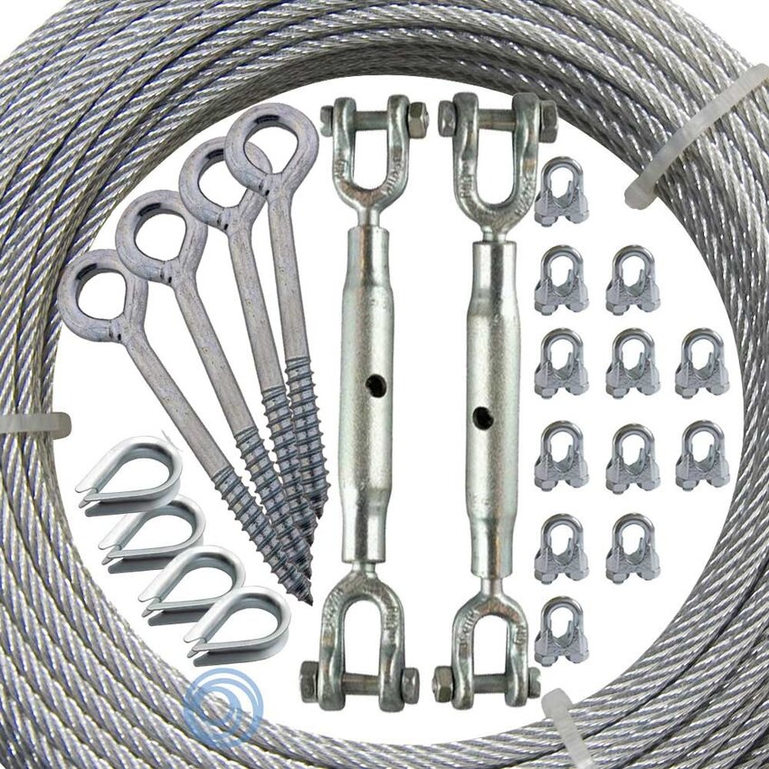 Kit for bracing with steel cable  with 8 mm cable