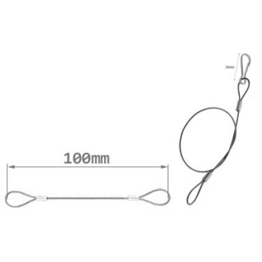 Wire Rope with loops and simplexclamp